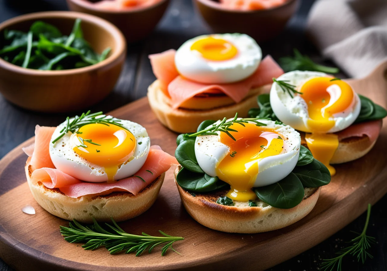 Poached Eggs with Salmon and Spinach