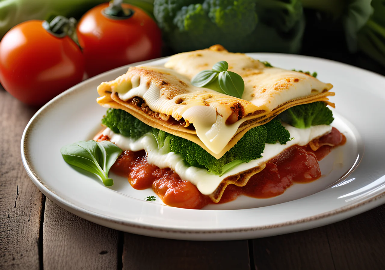 Vegetarian Lasagna with Broccoli