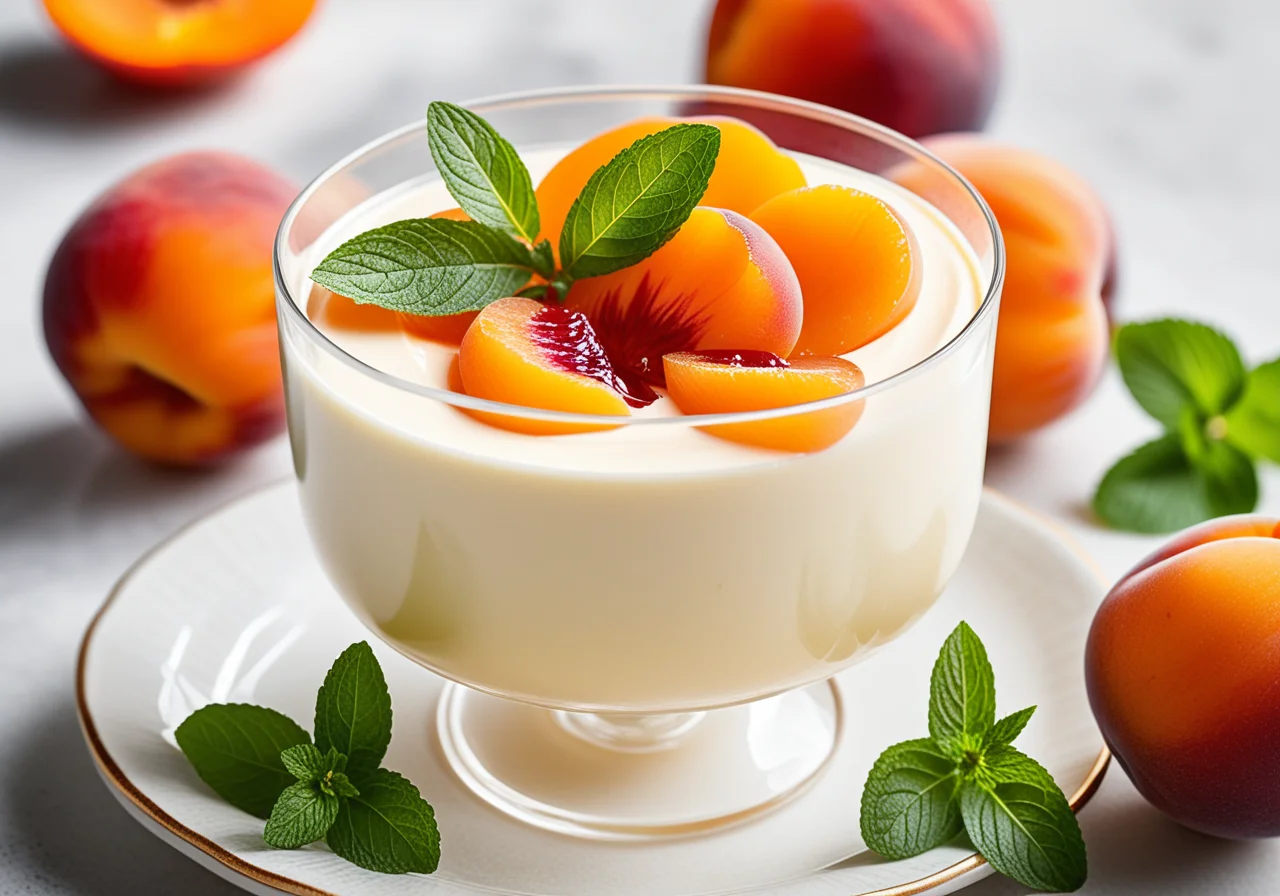 Elderflower Cream with Apricot Compote