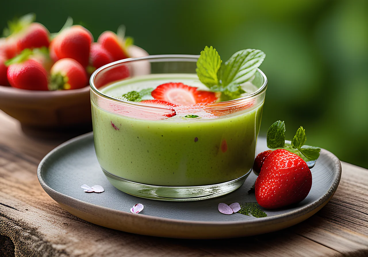 Cold Strawberry Cucumber Soup (Gazpacho)
