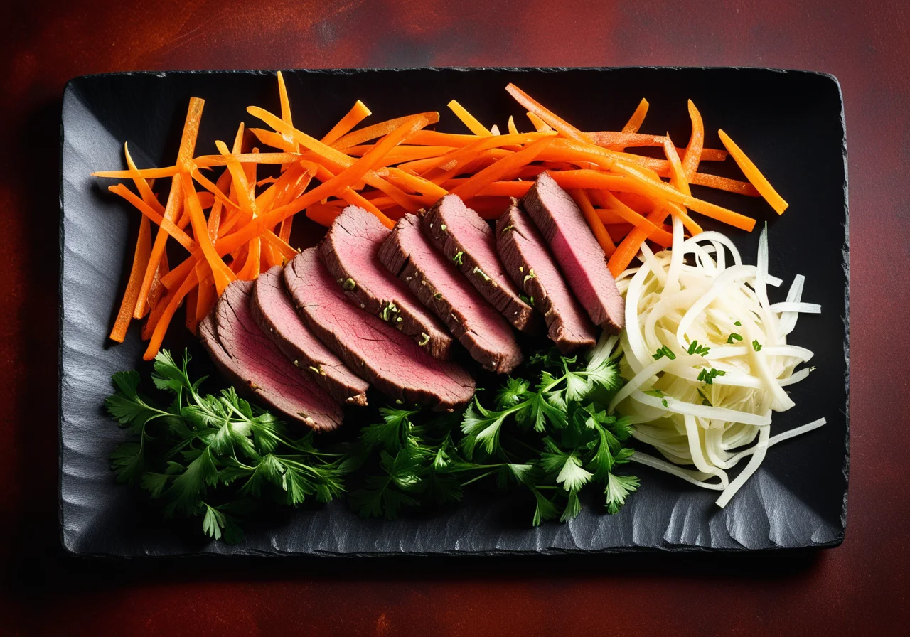Beef Fillet Strips with Wok Vegetables