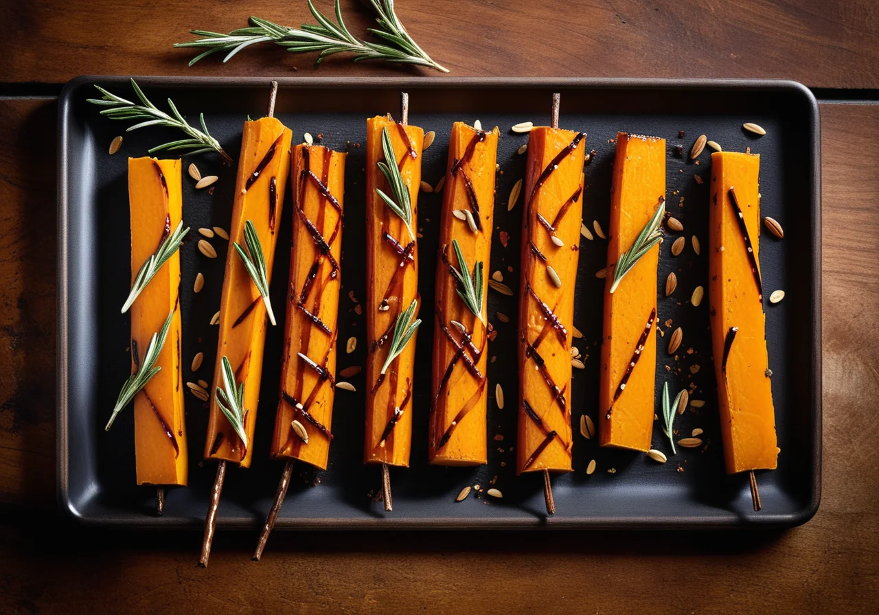Roasted Pumpkin Sticks with Chili and Rosemary