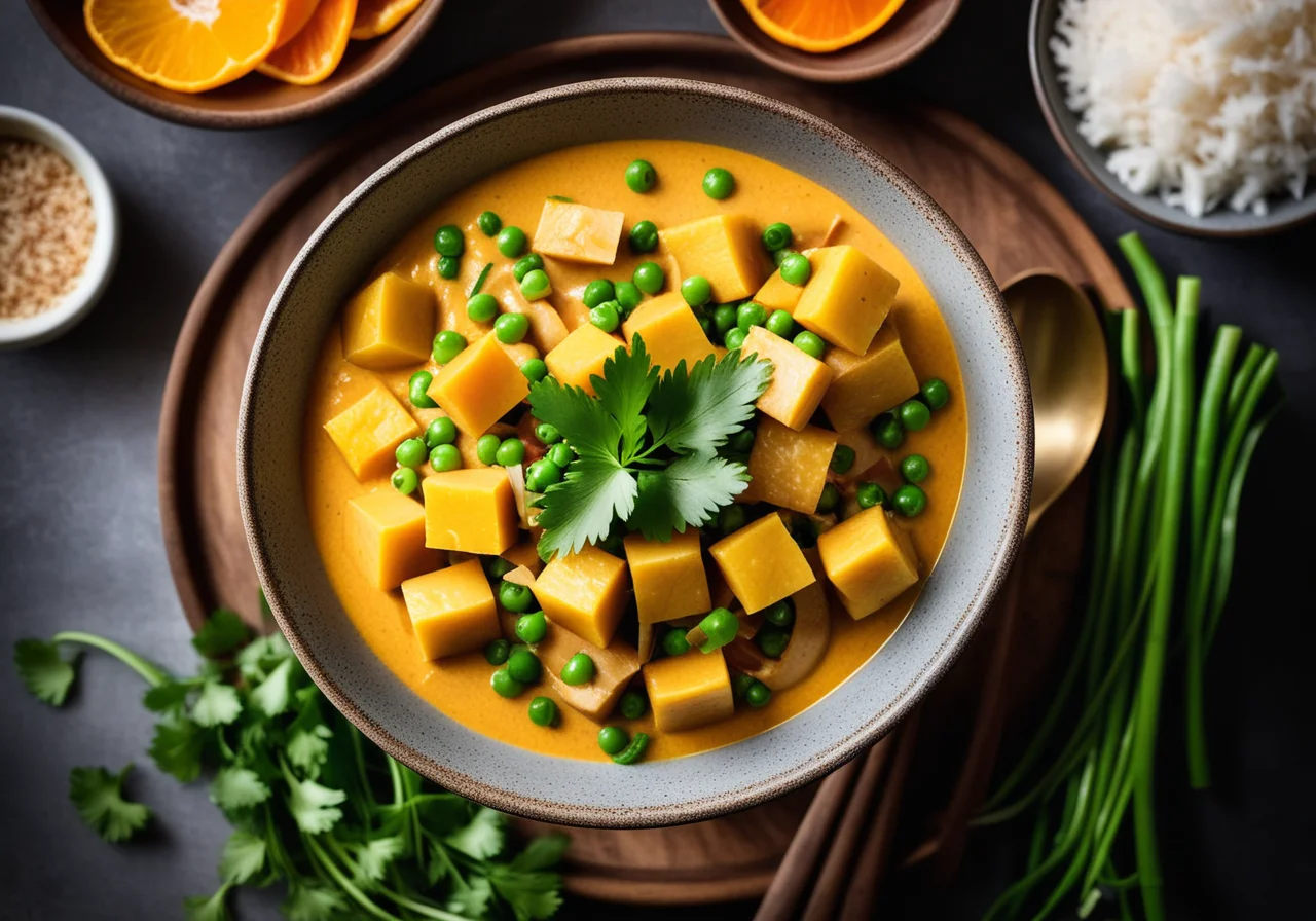 Vegetarian Curry with Peas and Potatoes