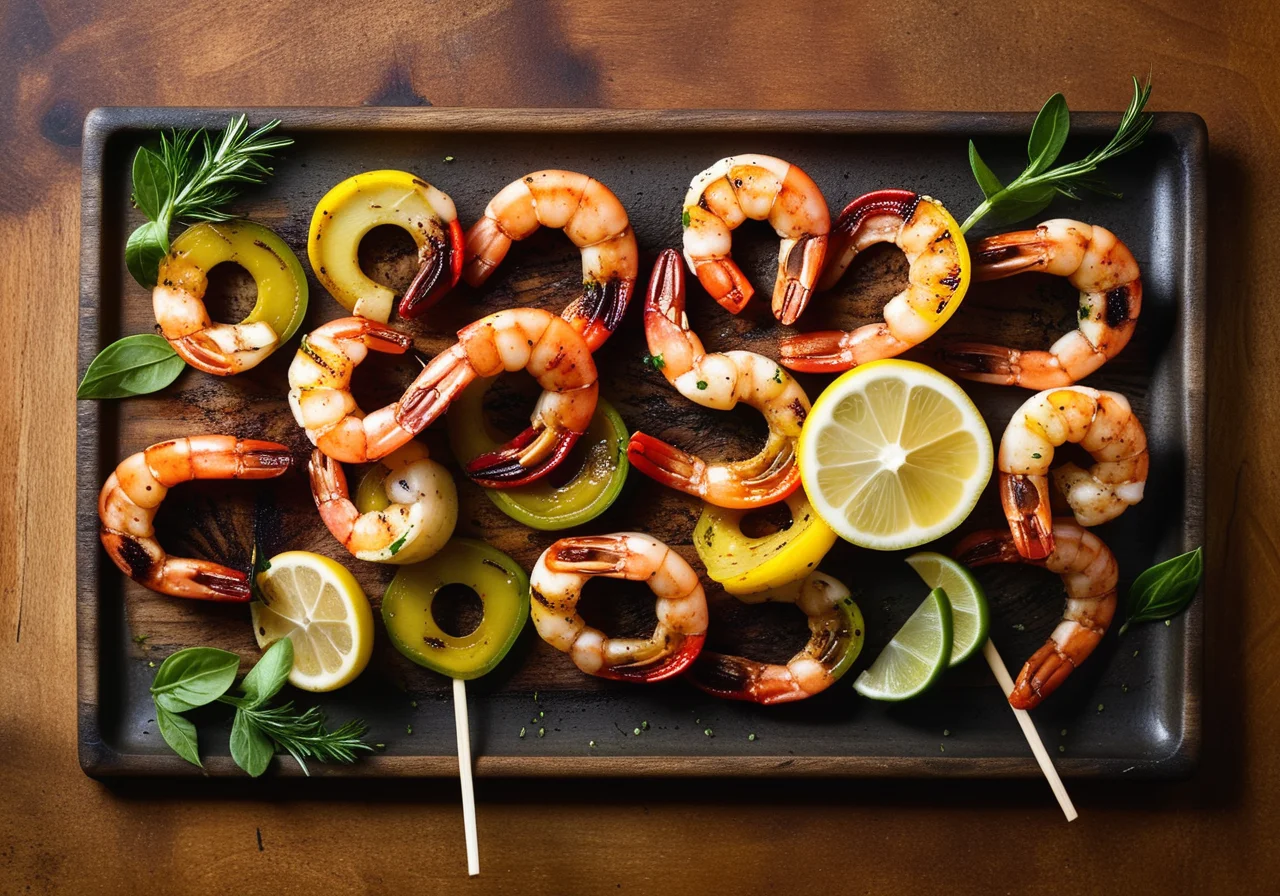 Grilled Shrimp and Pepper Skewers