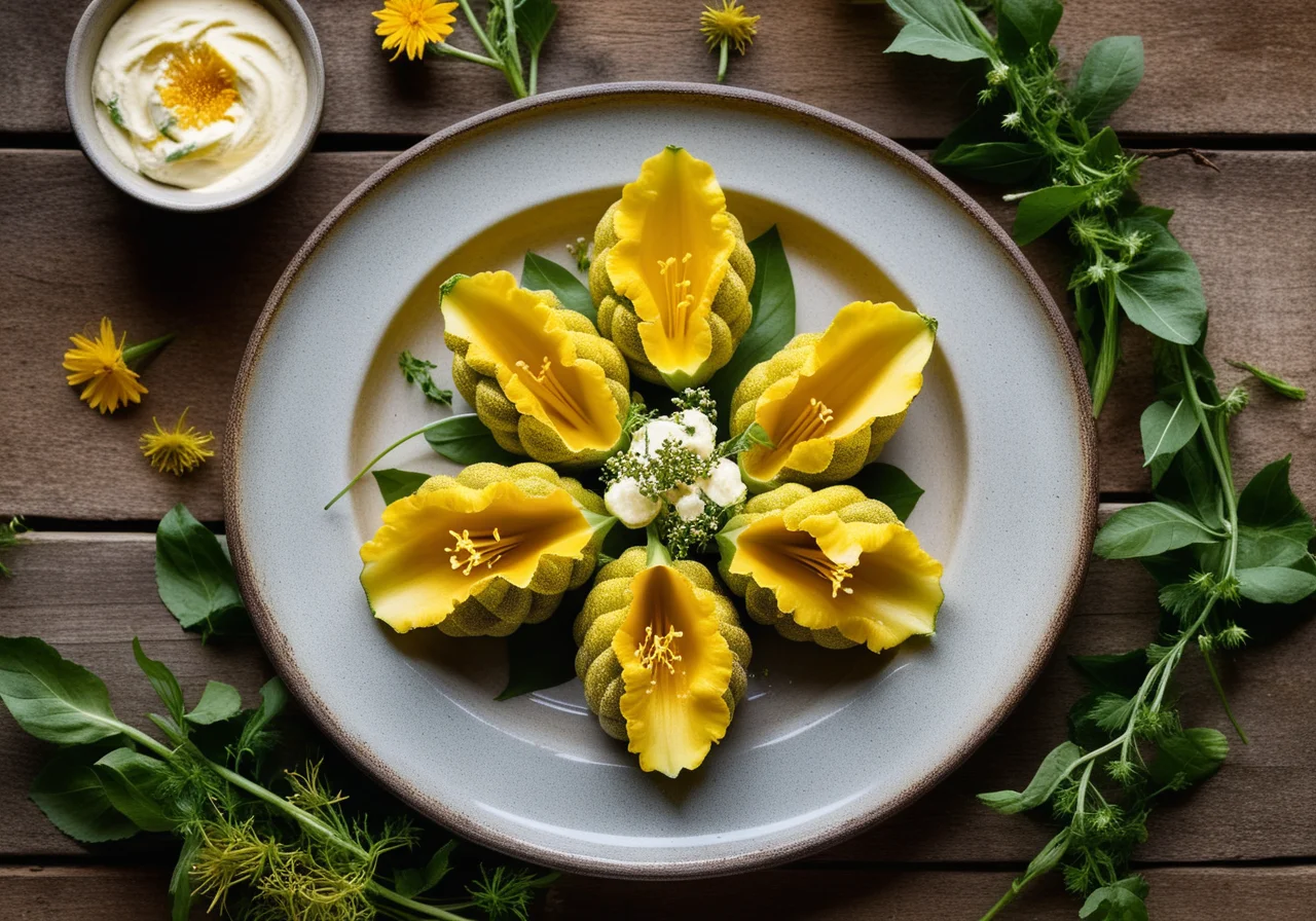 Zucchini Flowers with Filling