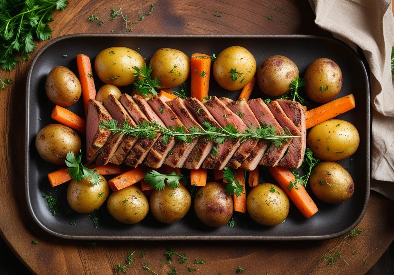 Pan‑fried Wels Fillet with Potatoes and Carrots