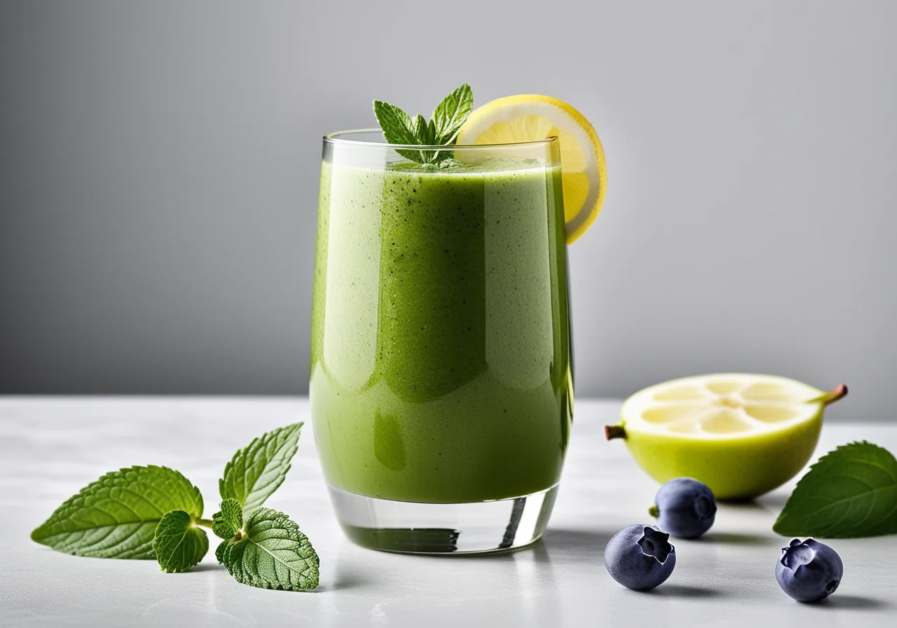 Mild Green Drink with Avocado and Lemon Balm