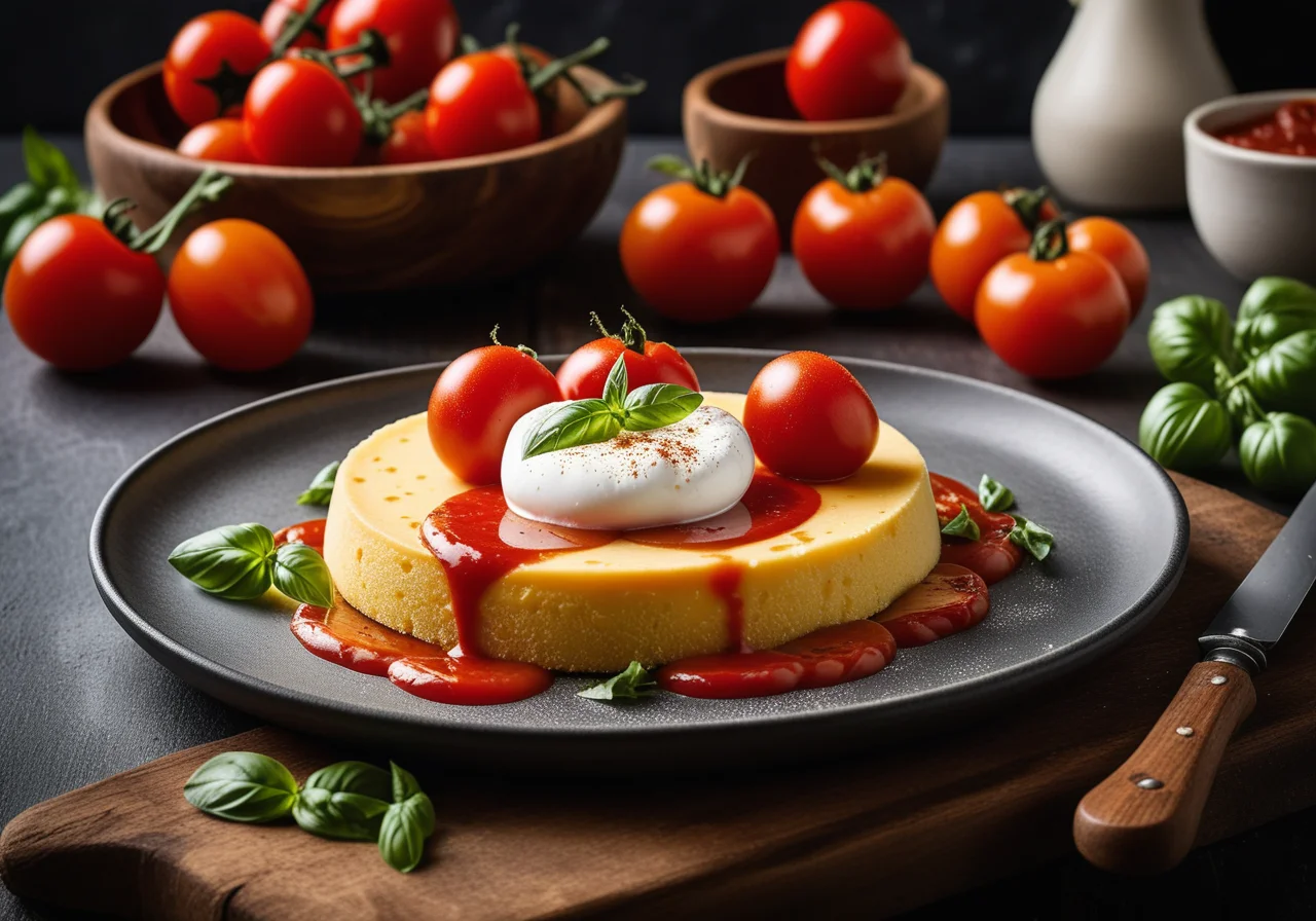 Raclette with Polenta Caprese