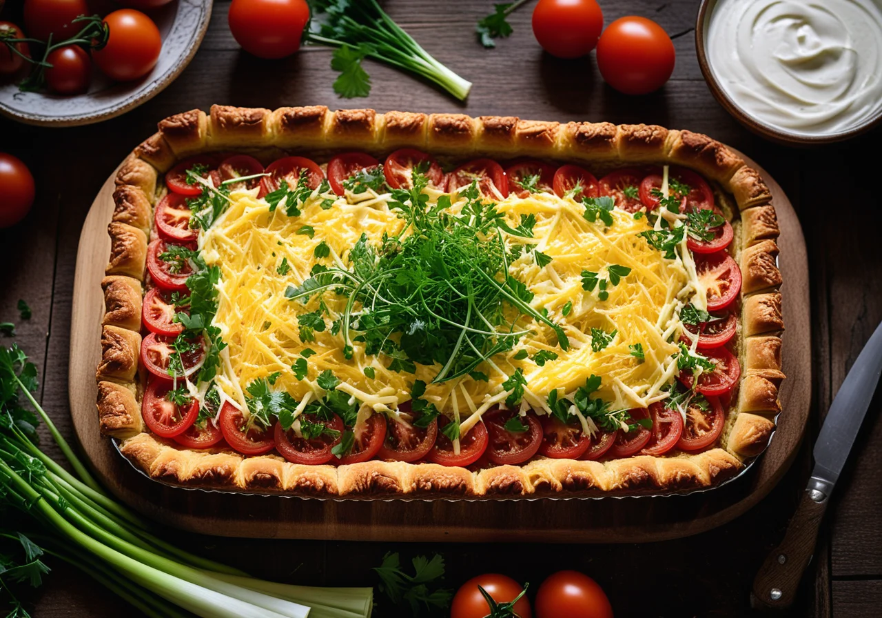 Cabbage Tart with Cress Yogurt