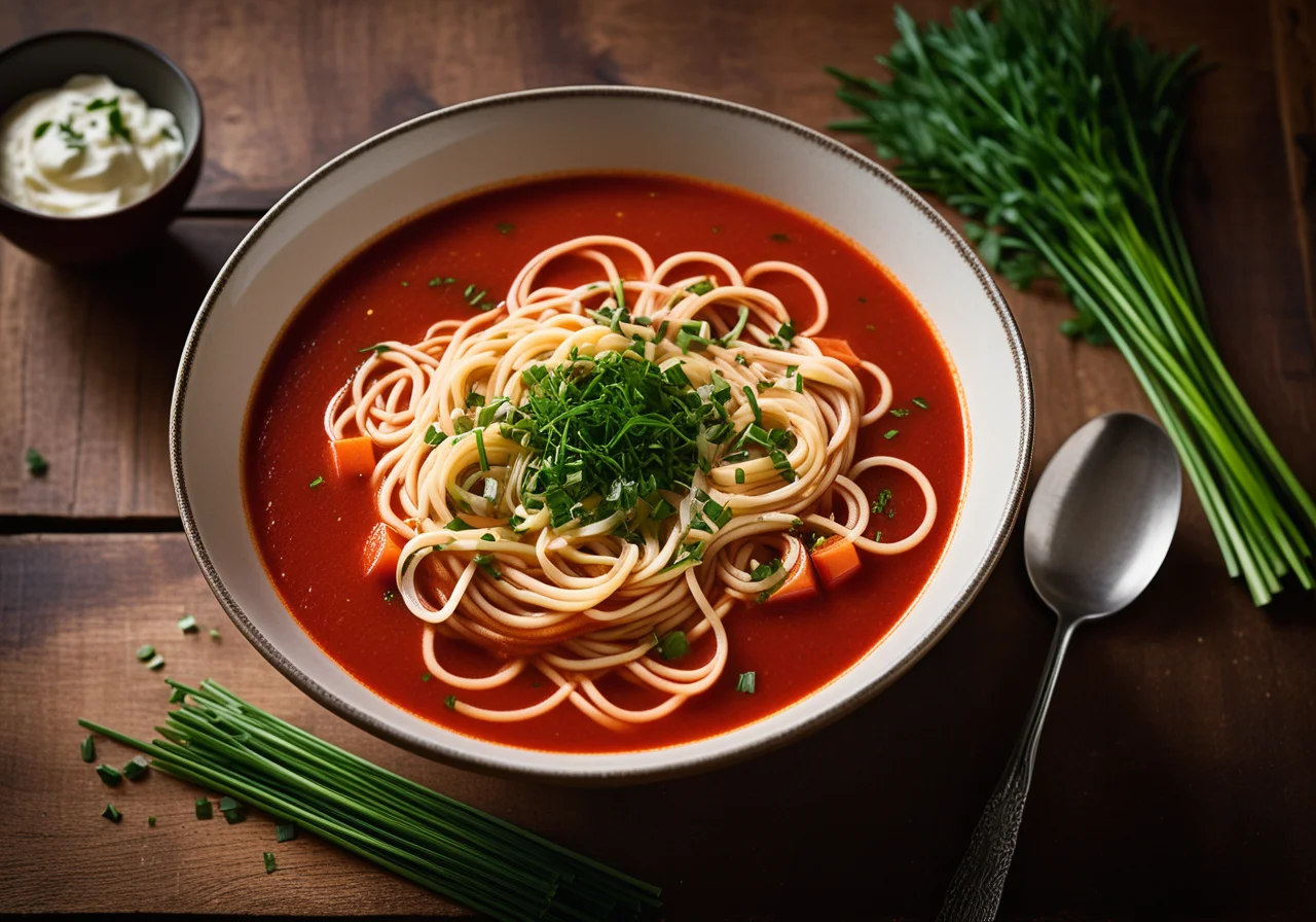 Tomato Soup with Noodles