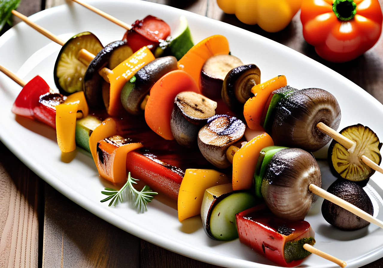 Grilled Mushroom & Vegetable Skewers