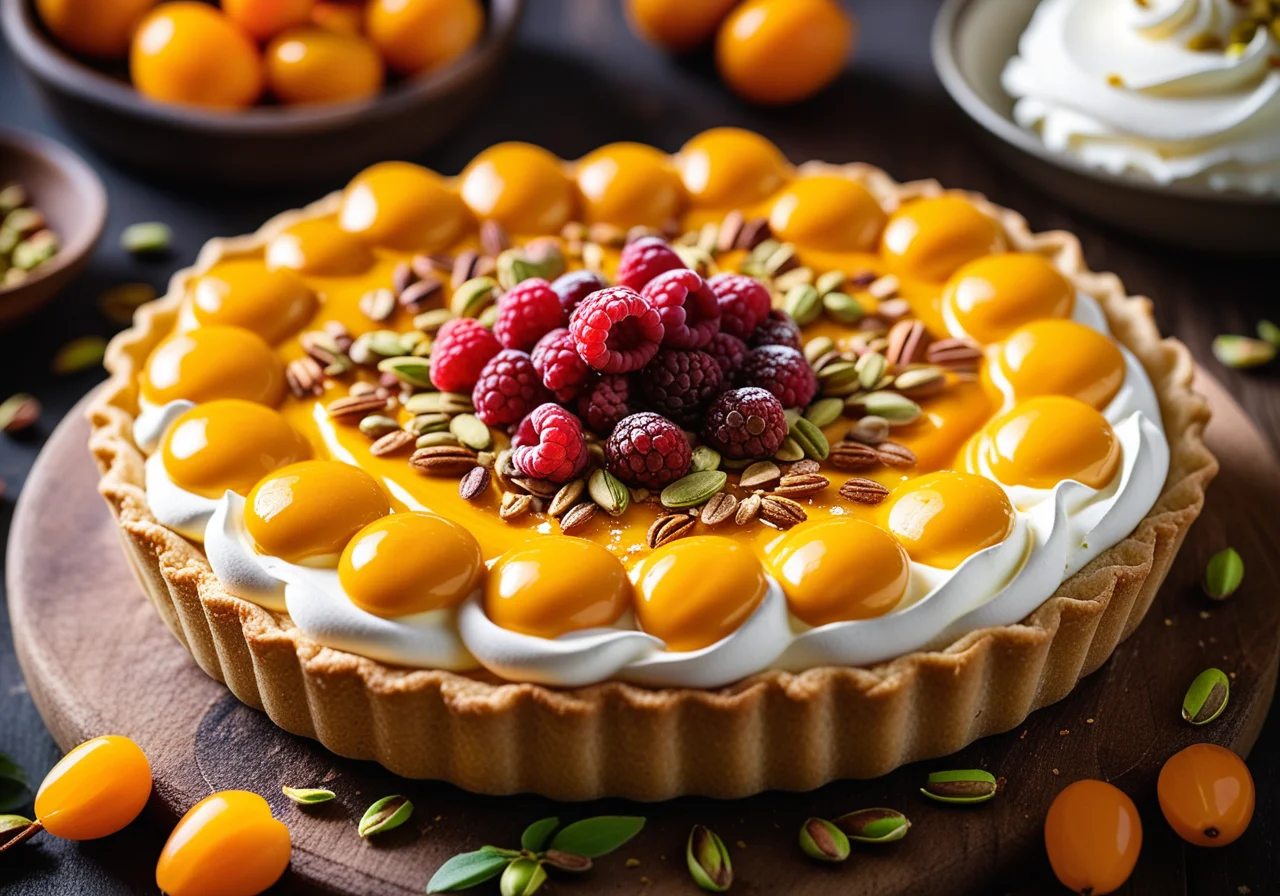 Sea Buckthorn Meringue Tart