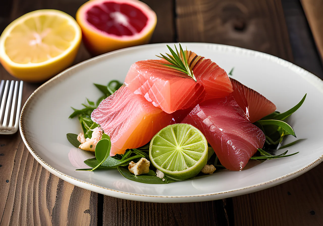 Grapefruit‑Avocado Salad with Smoked Halibut