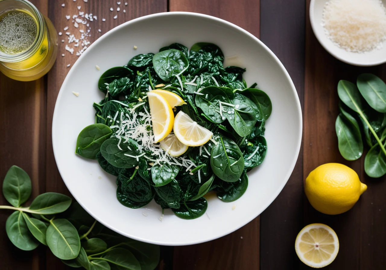Spinach with Garlic and Lemon Juice