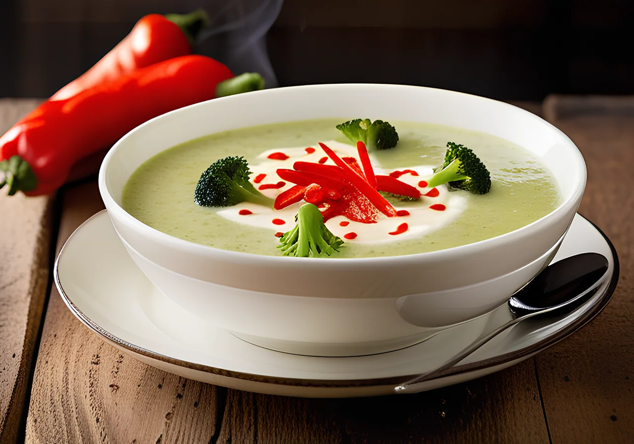 Potato Broccoli Soup with Bell Pepper