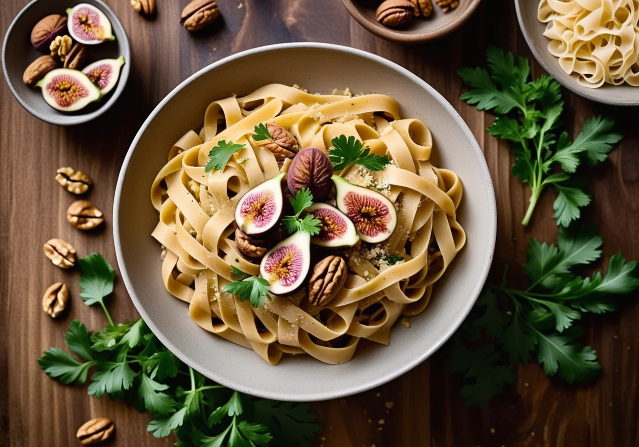 Pasta with Figs, Walnuts, and Cheese