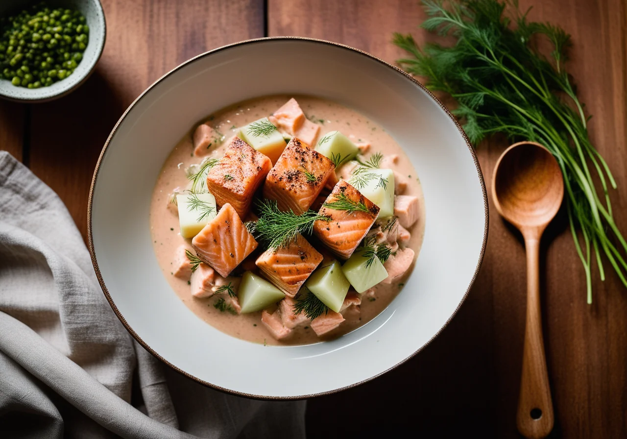 Salmon Kohlrabi Ragout