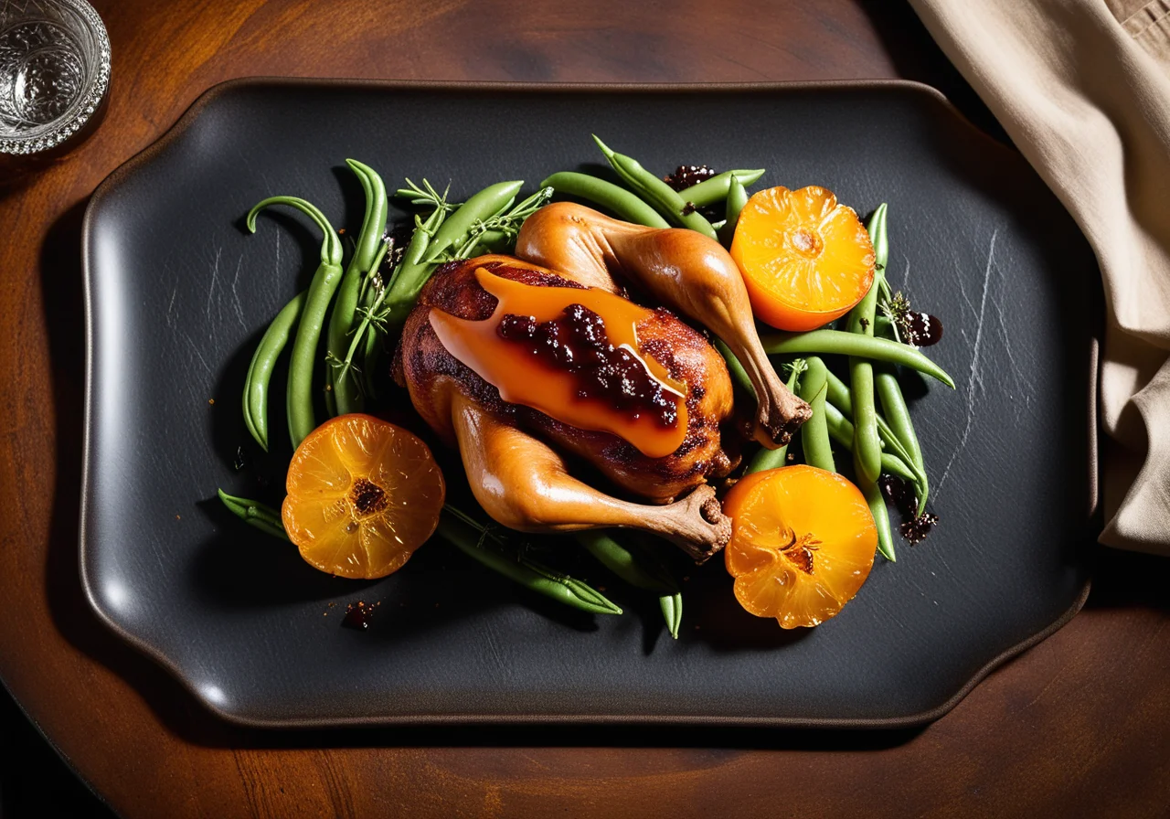 Roasted Kumquat Reindeer Chicken with Beans