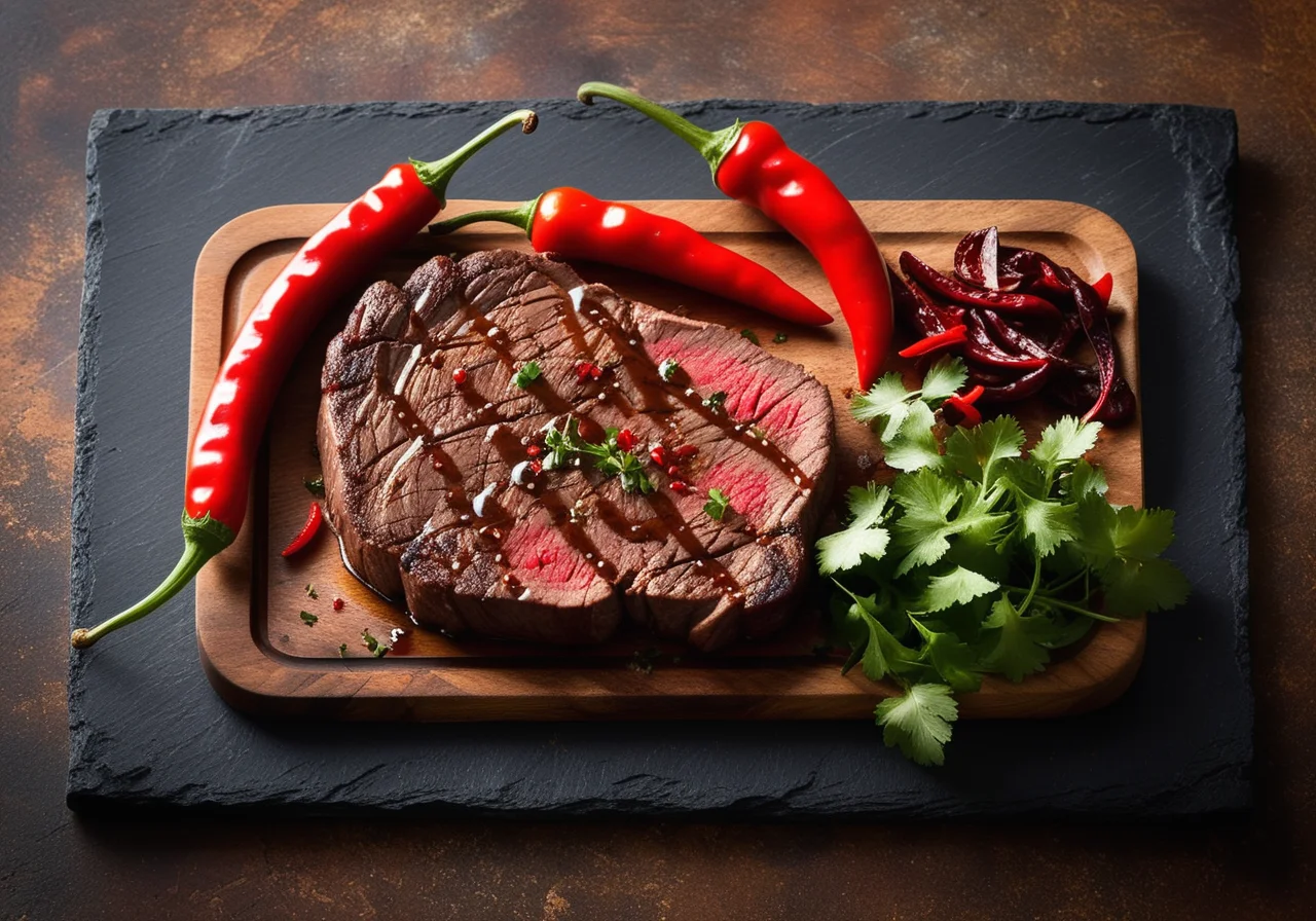 Rumpsteak mit Chili-Zwiebeln