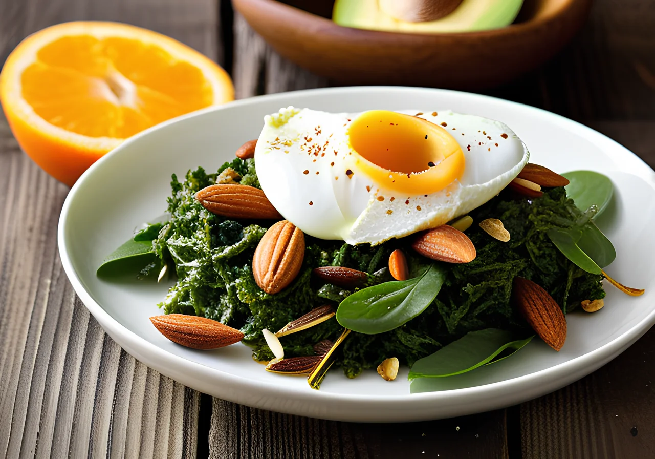 Salad with Eggs and Kale Pesto