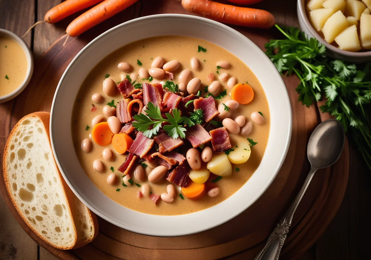 Bean Stew with Bacon and Pear