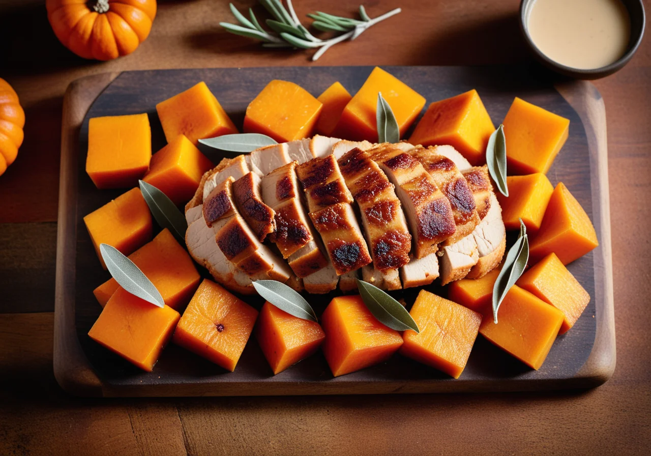 Turkey Cutlet with Apple-Pumpkin Vegetables