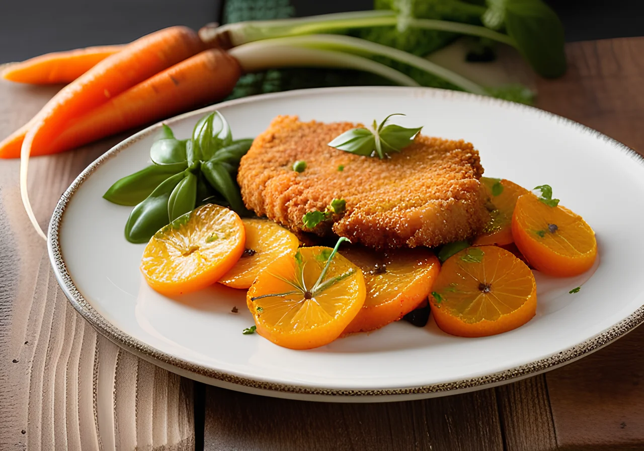 Parmesan Schnitzel with Carrot Vegetables