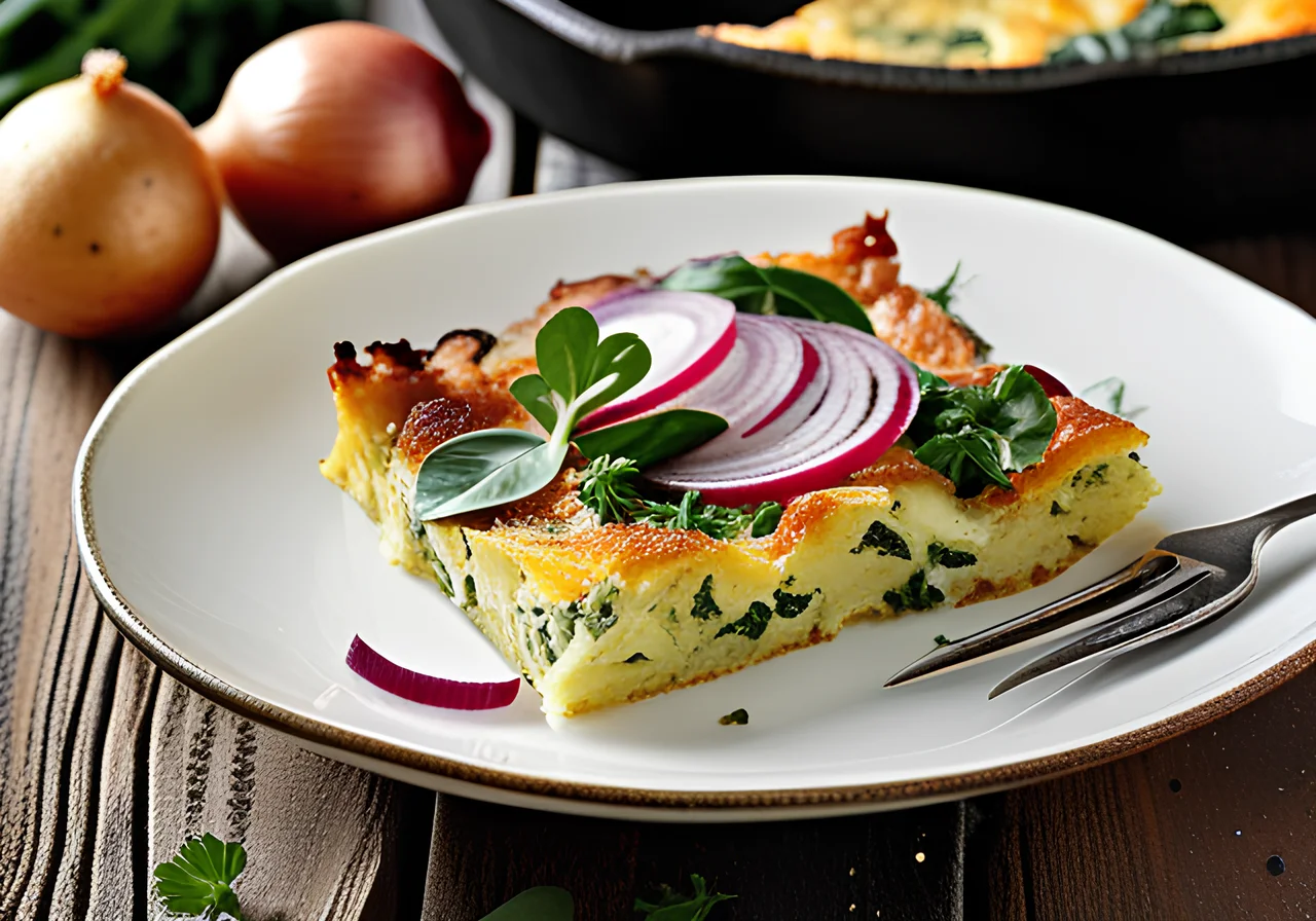 Potato Frittata with Spinach and Onions