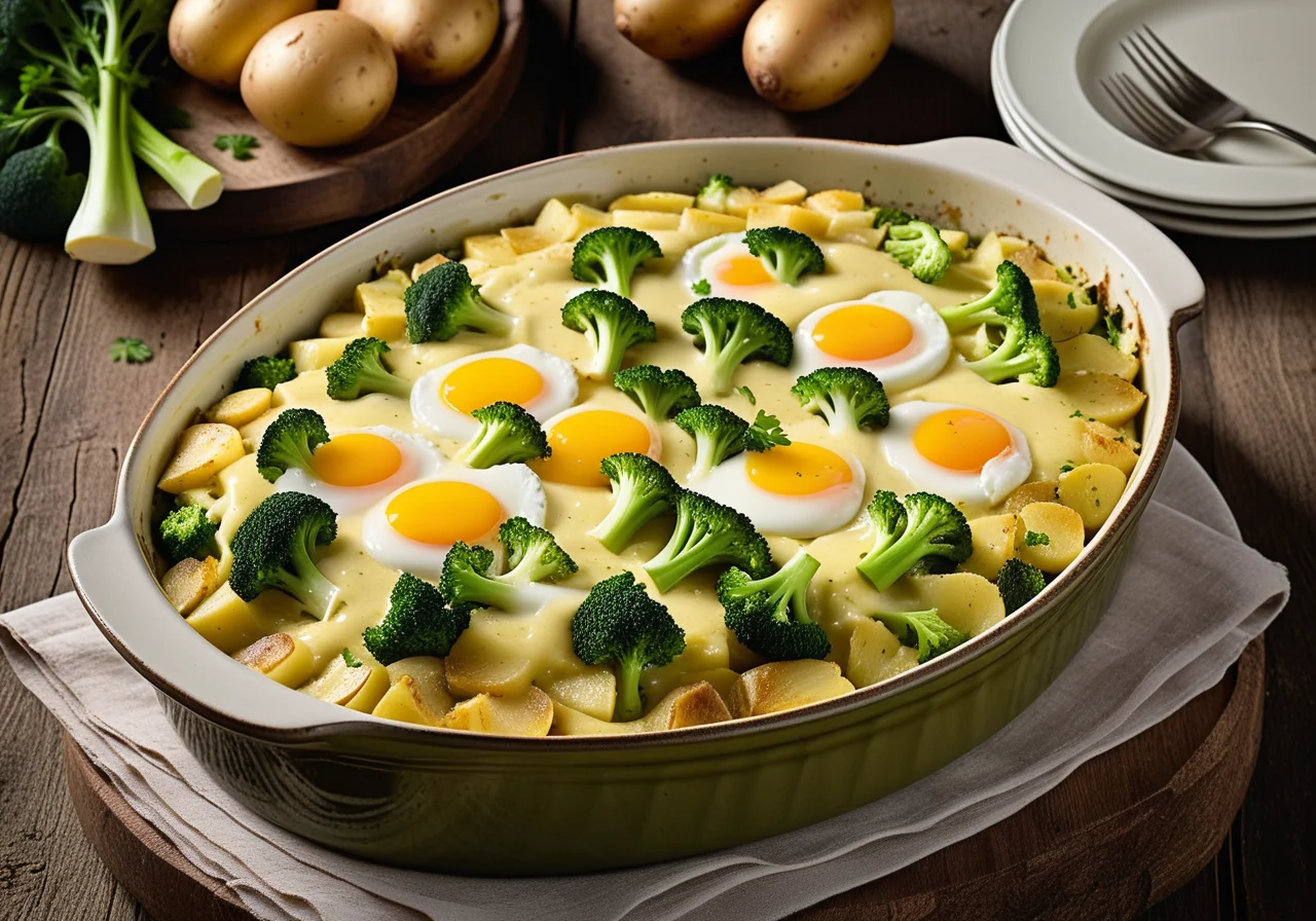 Meatloaf with Potatoes, Broccoli and Cauliflower