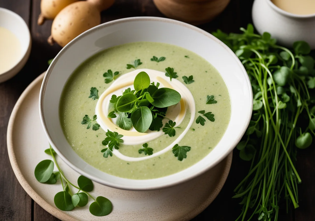 Potato Cream Soup with Watercress