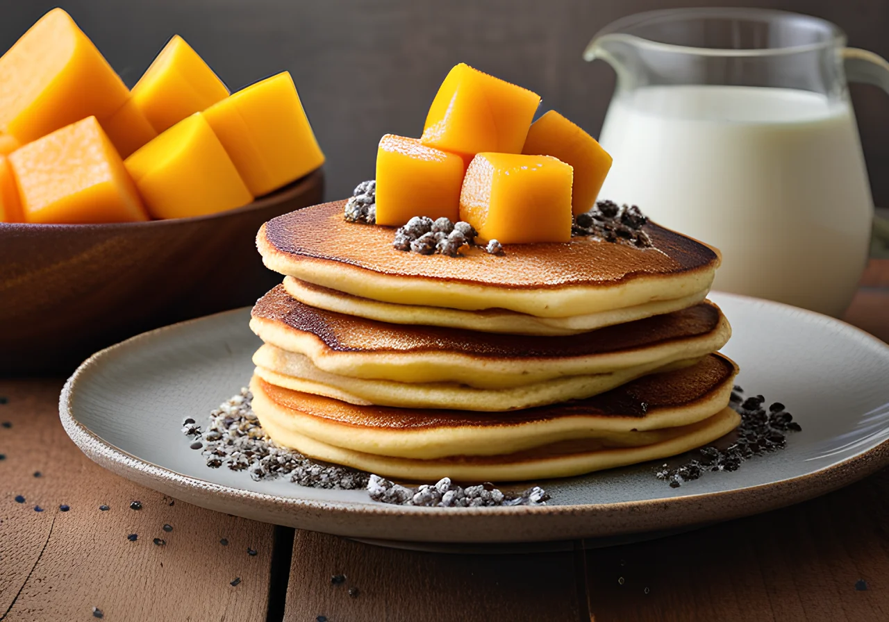 Exotic Vegan Pancakes with Mango