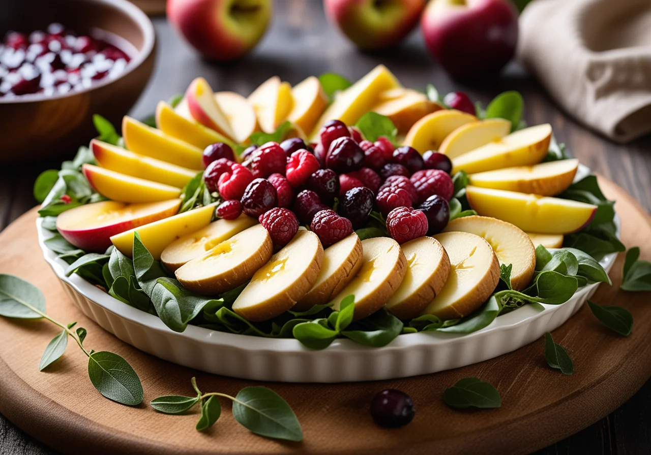 Colorful Salad with Baked Camembert