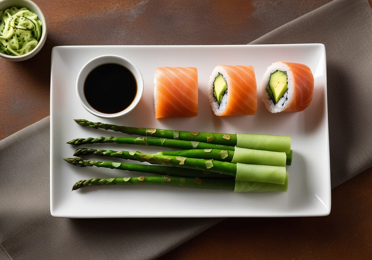 Temaki Sushi with Asparagus