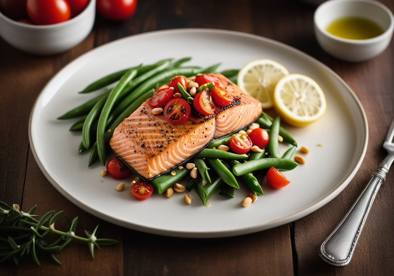 Salmon with Beans