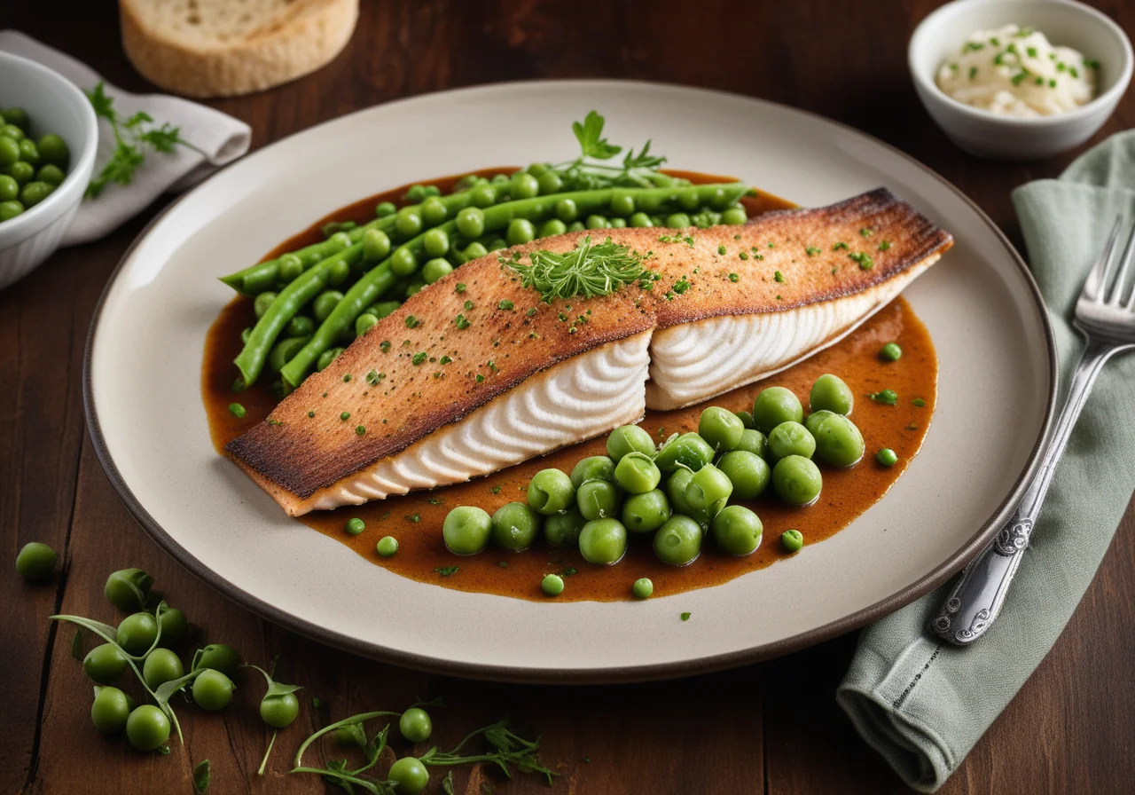 Pan-fried Redfish with Peas