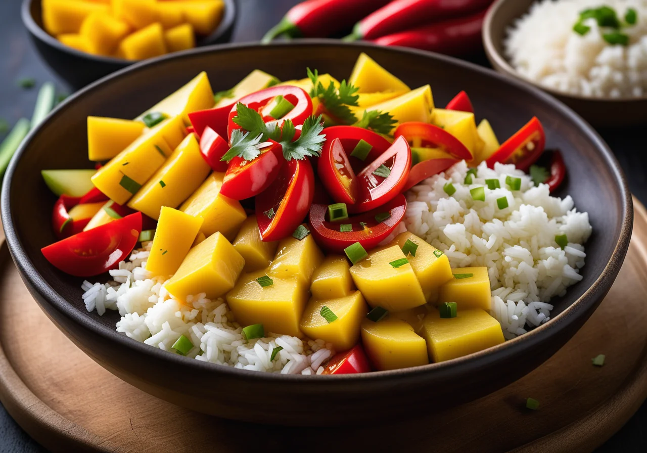 Sweet and Sour Curry with Vegetables and Fruit