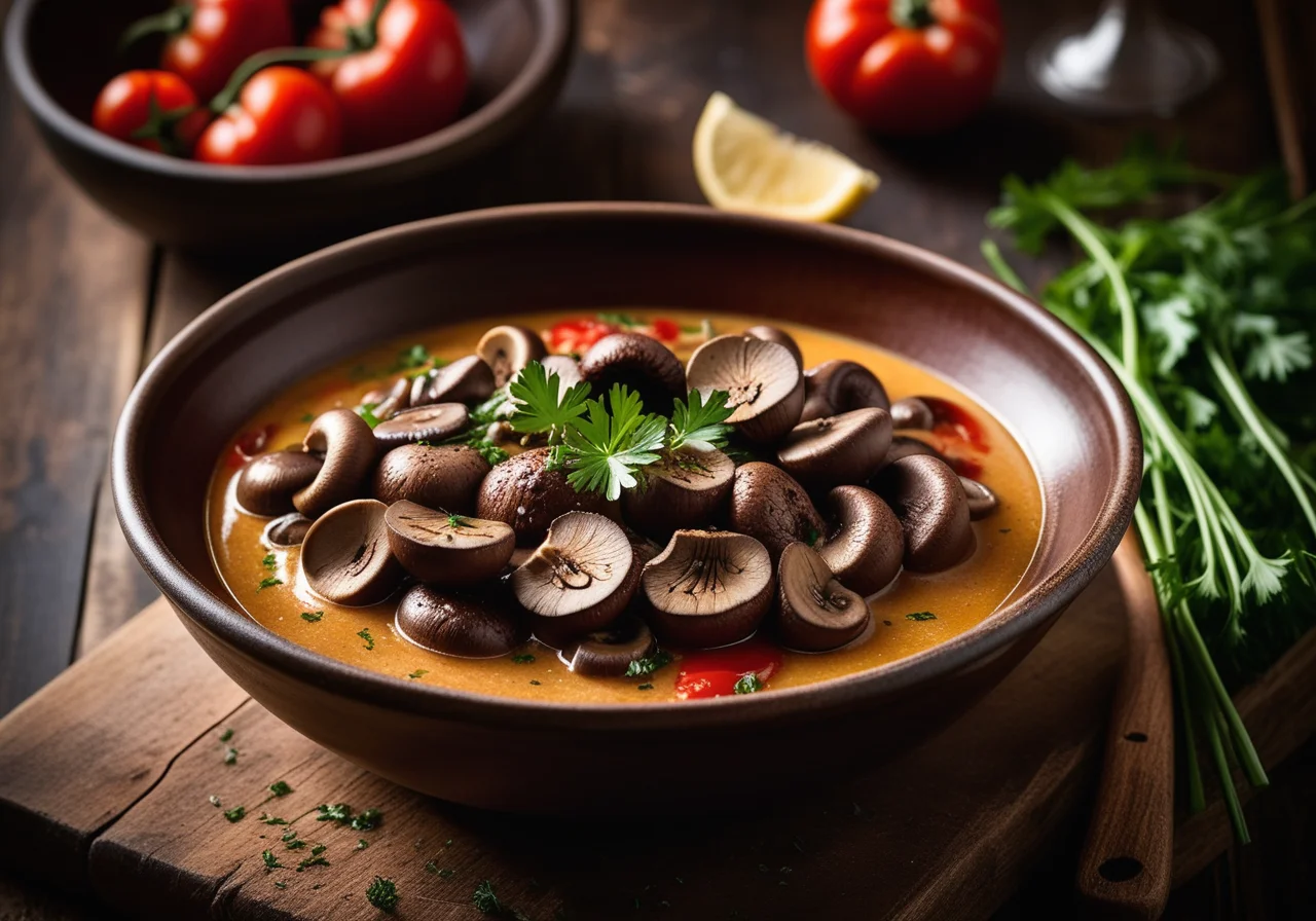 Ostrich Ragout with Mushrooms