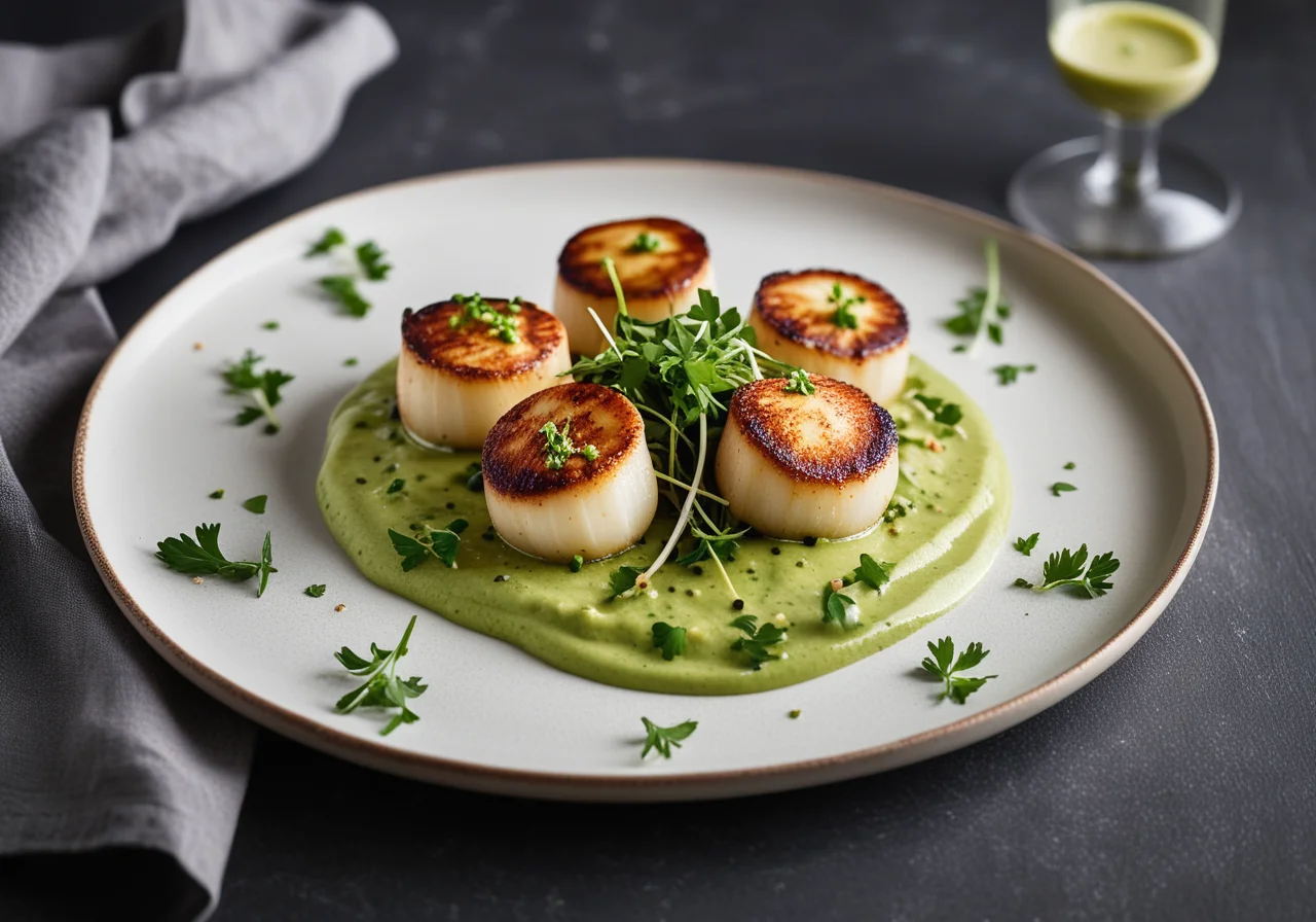 Scallops with Sprouts