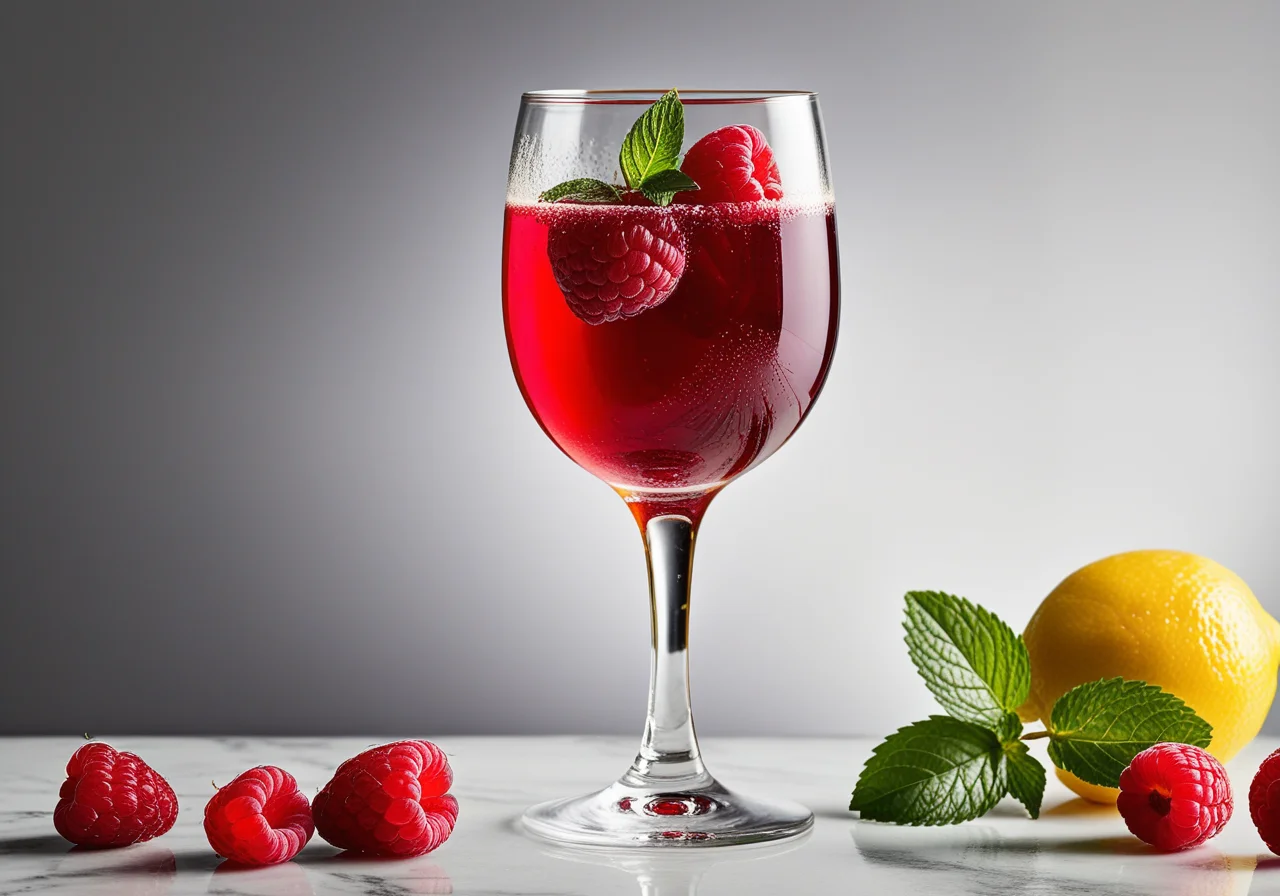 Sparkling Wine with Raspberries
