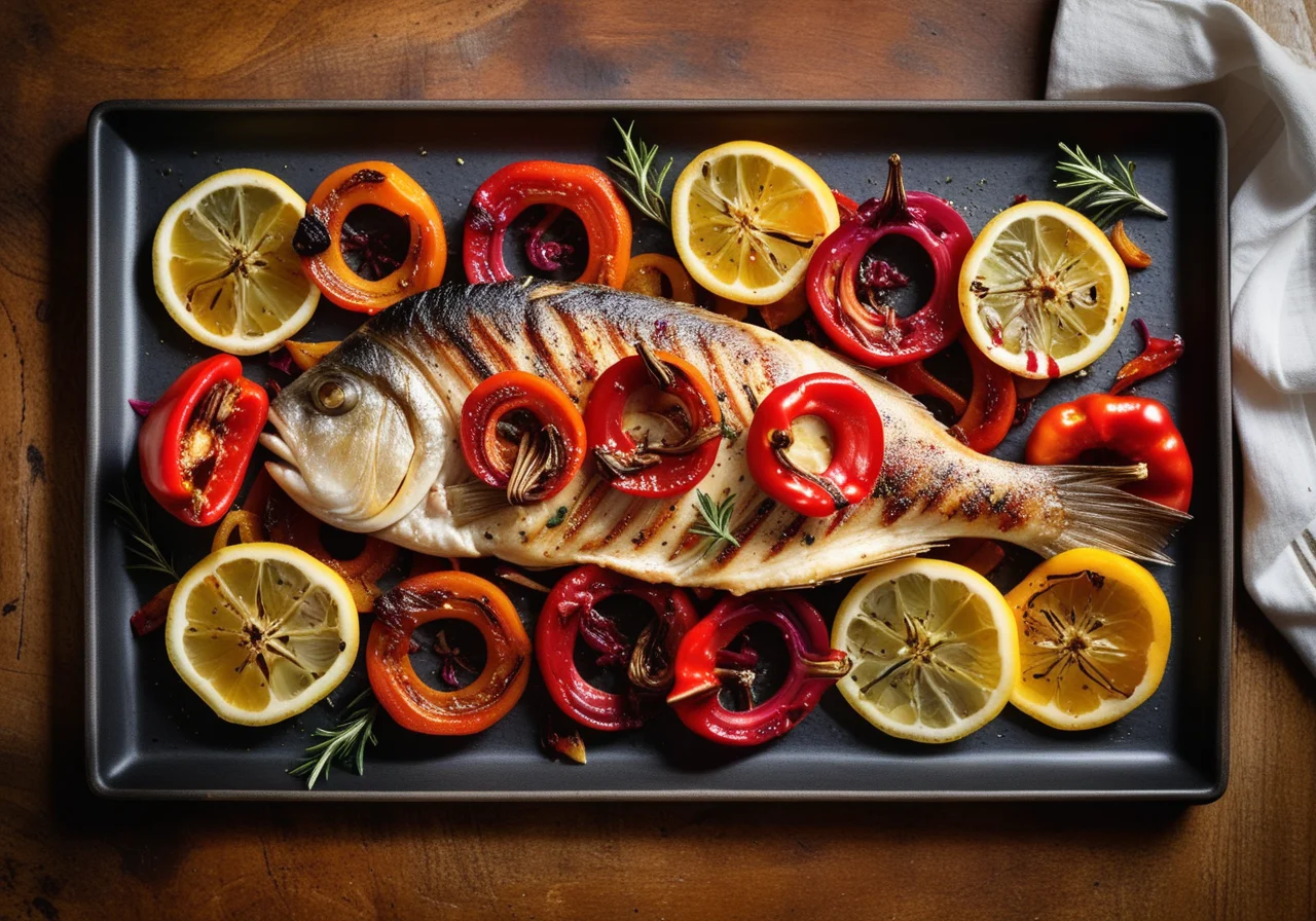 Sea Bream on Roasted Vegetables