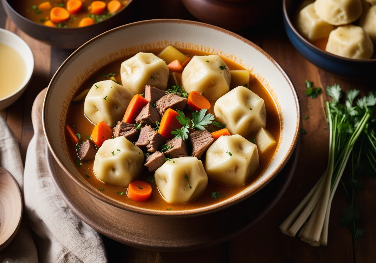 Lamb Stew From the Oven With Dumplings