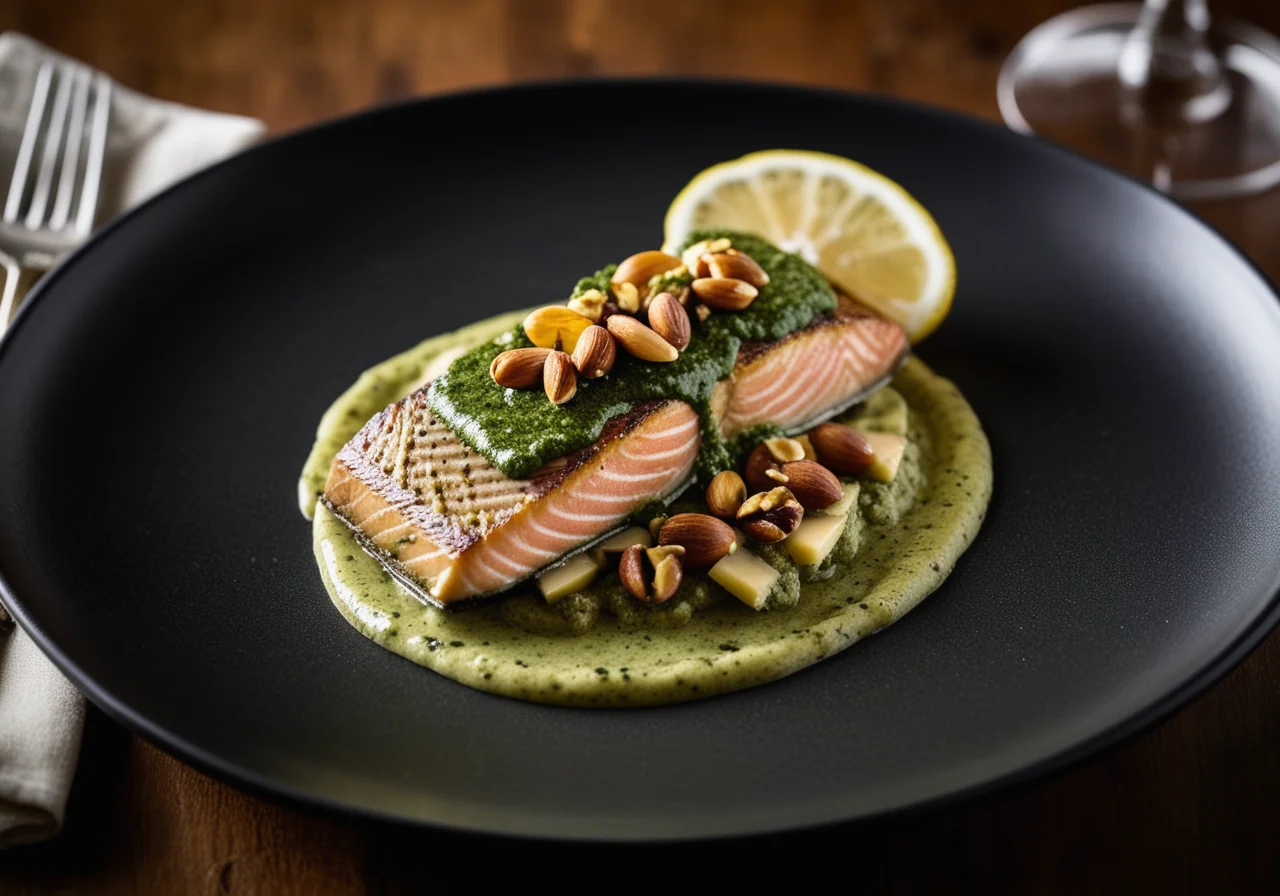 Trout with Pink Pepper and Green Pesto