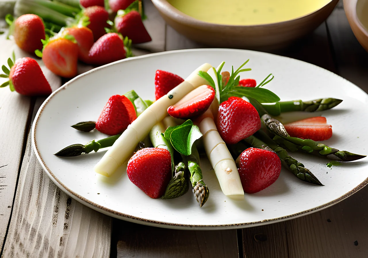 White Asparagus Salad with Strawberries