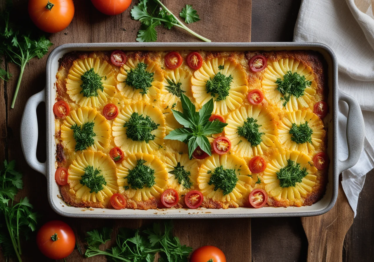 Dandelion Potato Gratin