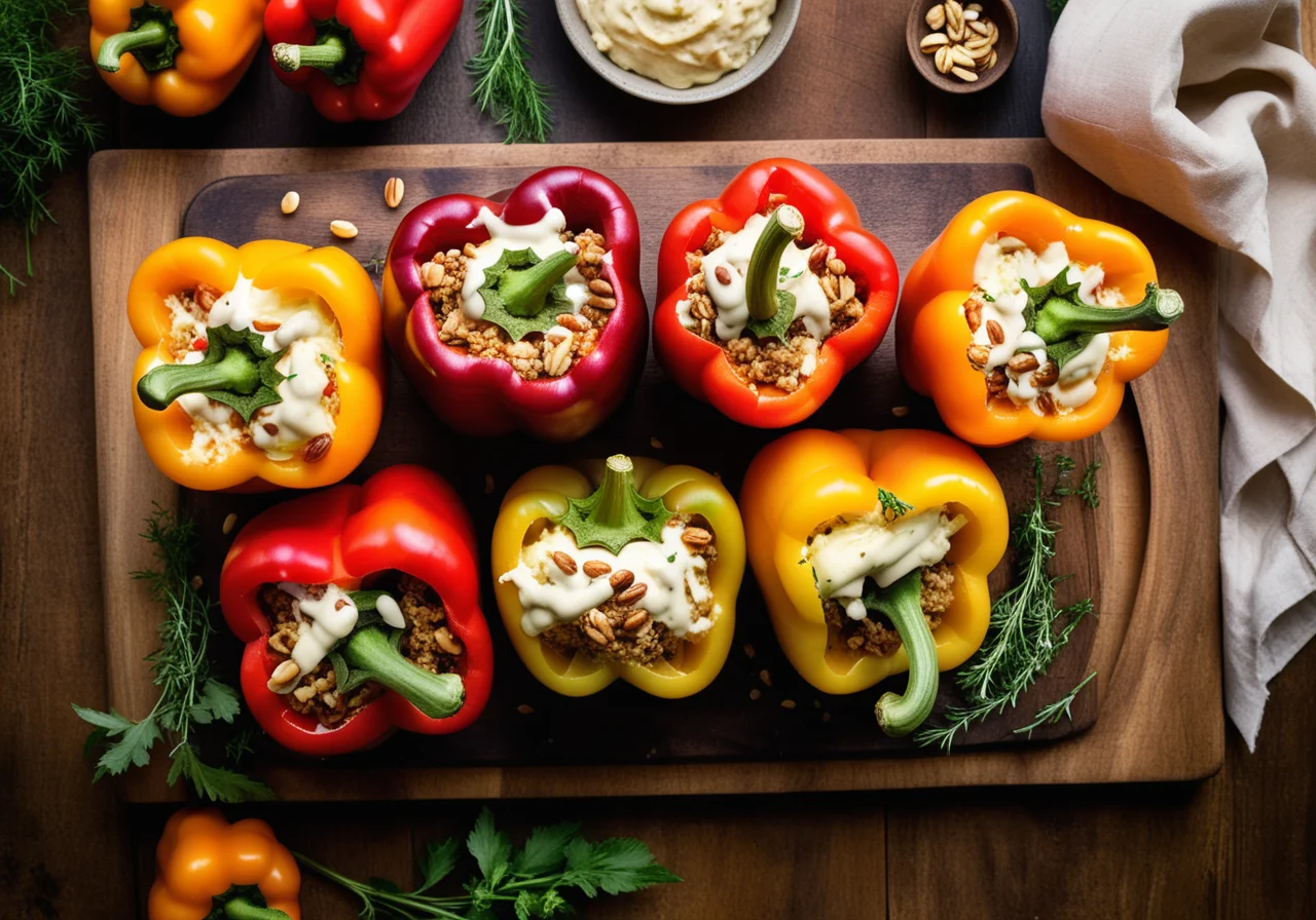 Stuffed Bell Peppers with Sauerkraut