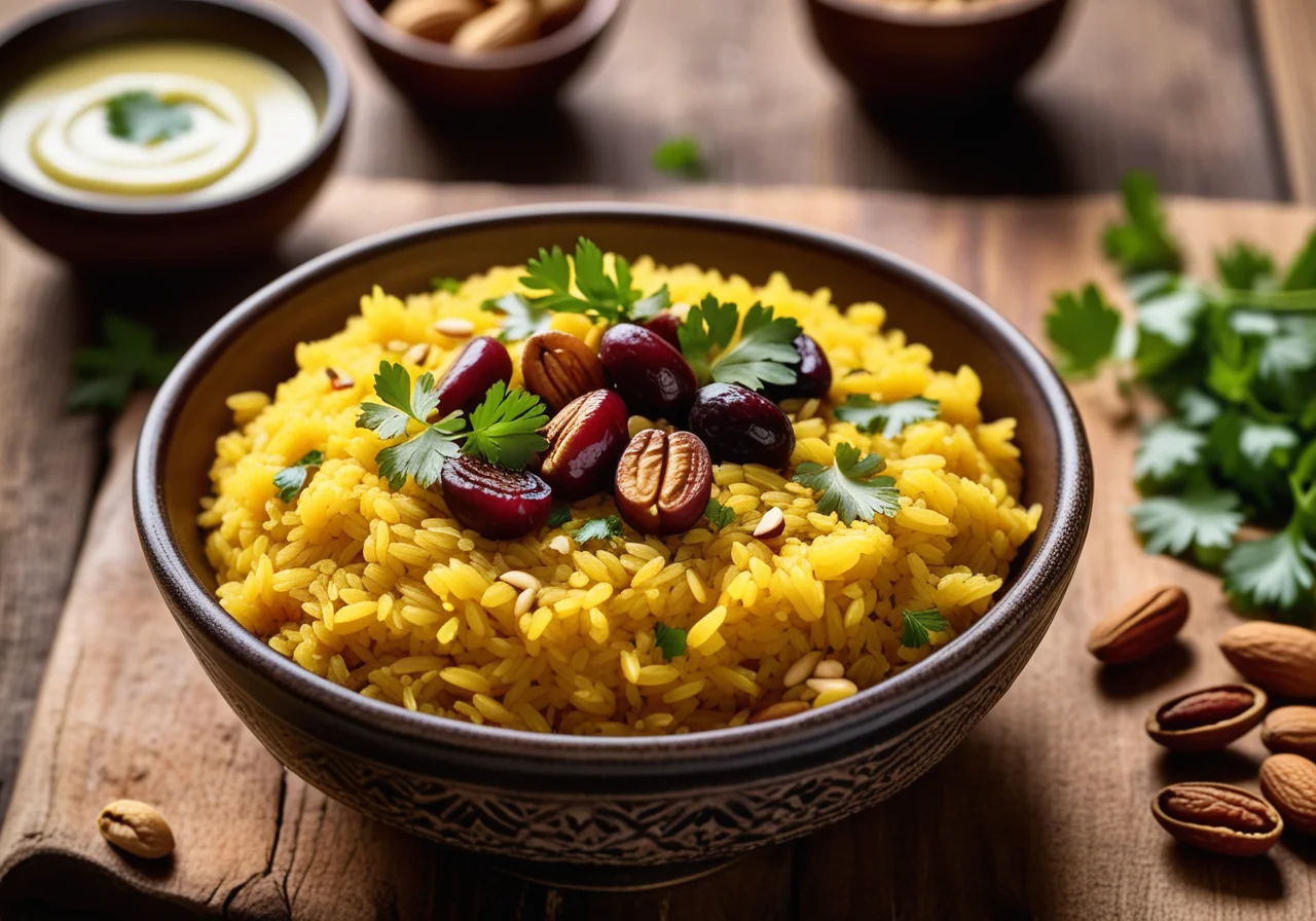 Curry Rice with Raisins and Cashews