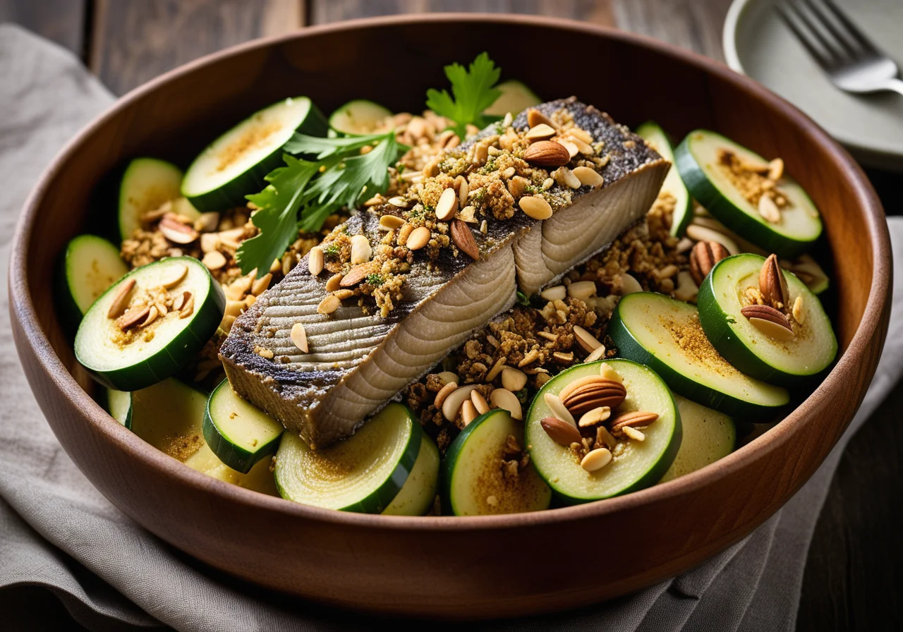 Baked Herring on Vegetables