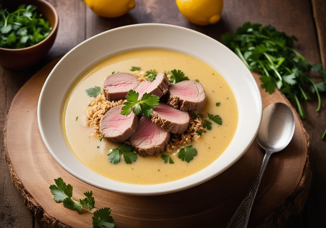Algerian-Style Wheat Groats Soup with Lamb