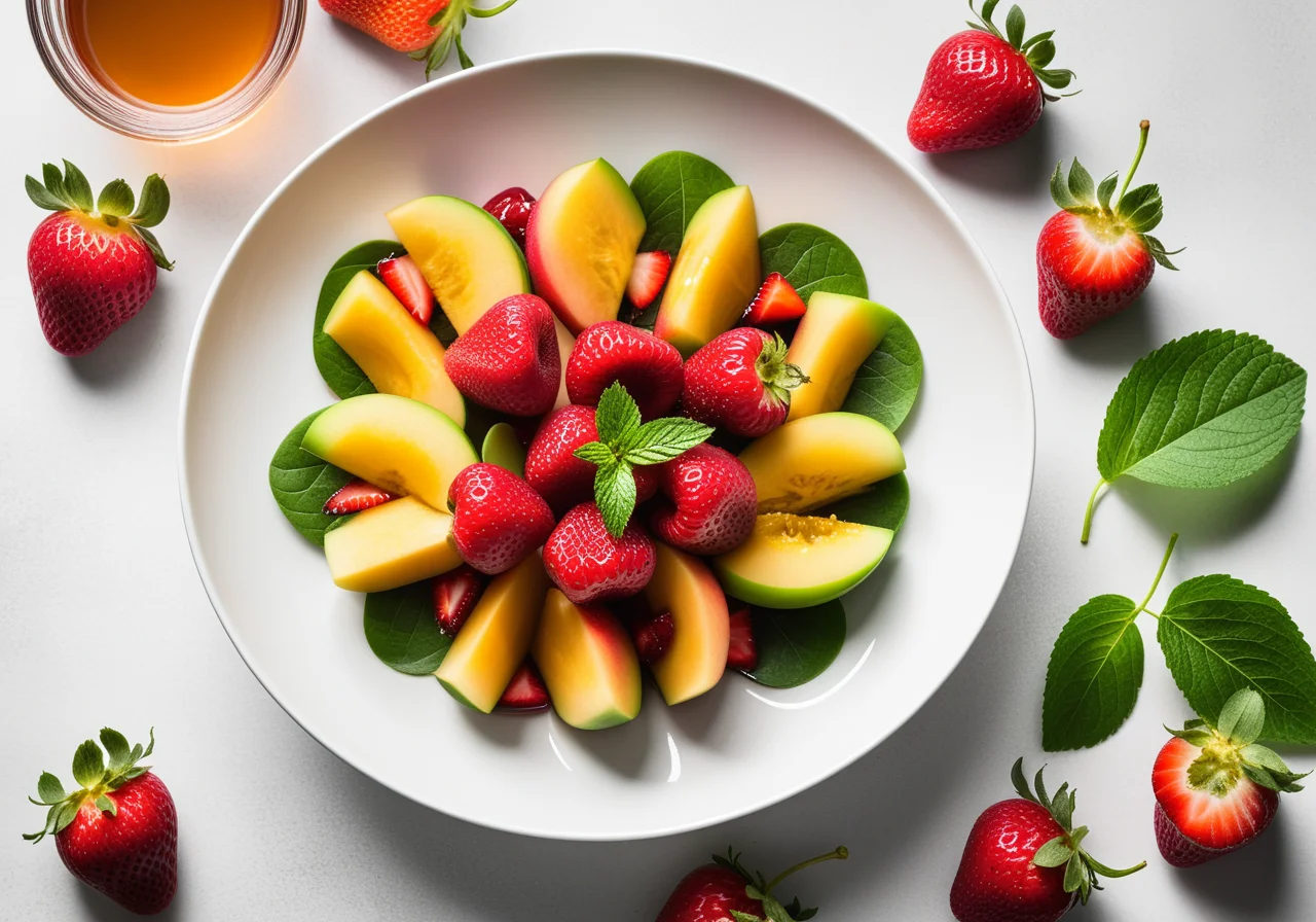 Melon-Strawberry Salad with Balsamic Dressing