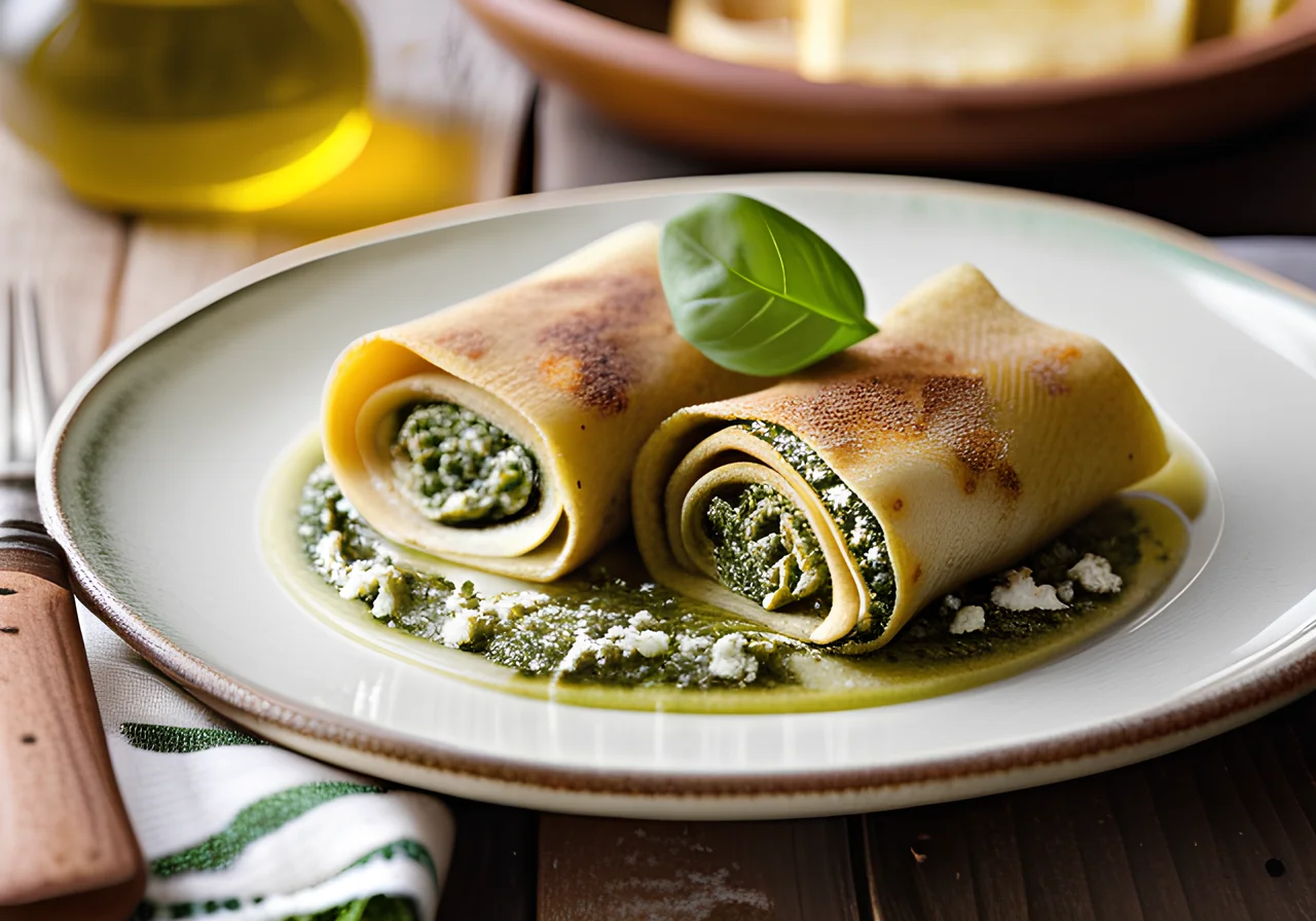 Buckwheat Crêpes with Spinach and Feta